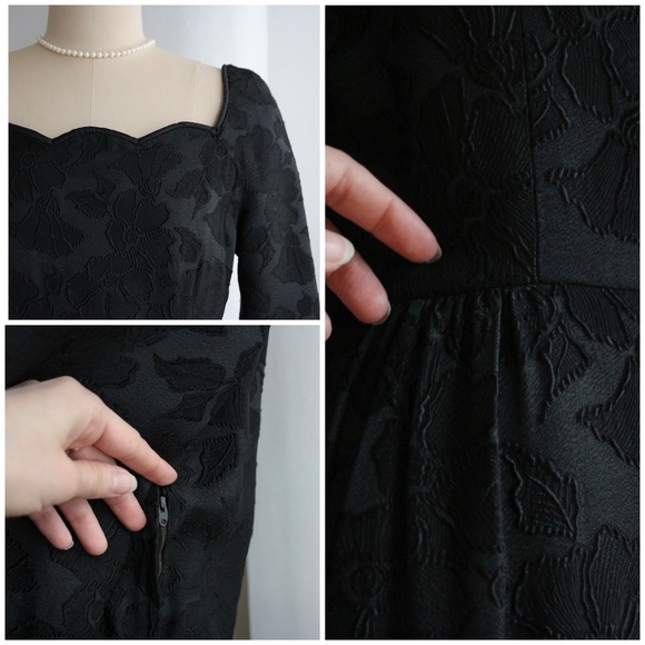 Rare 1950’s Black Brocade Evening Dress - Picture 6 of 6